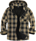 Men's Flannel Plaid Jacket Sherpa Lined Hoodie - Warm Winter Coat are