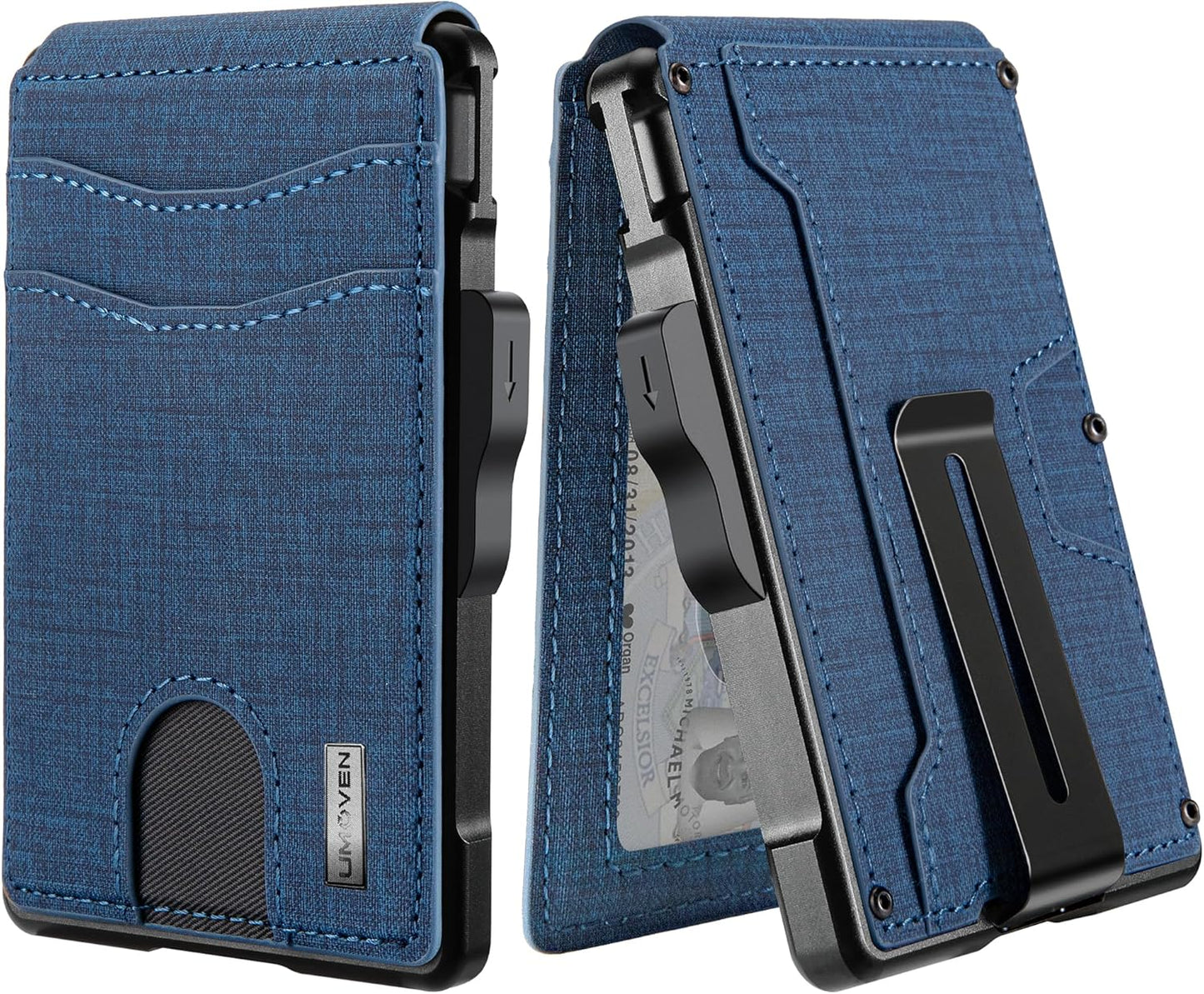 umoven Wallet for Men with Money Clip Slim Leather RFID Blocking