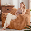 Giant Brown Bean Bag Chair for Adults and Teens - Large Fuzzy Sofa