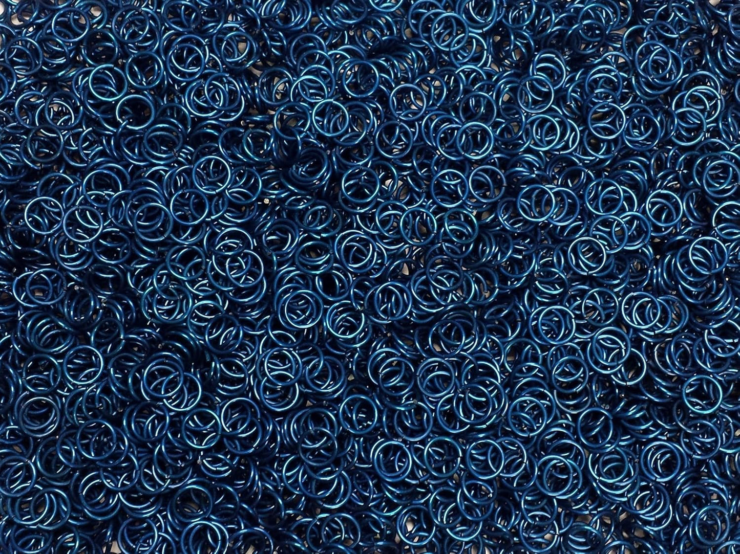 1/2 Pound Blue Anodized Aluminum Jump Rings for Jewelry Making
