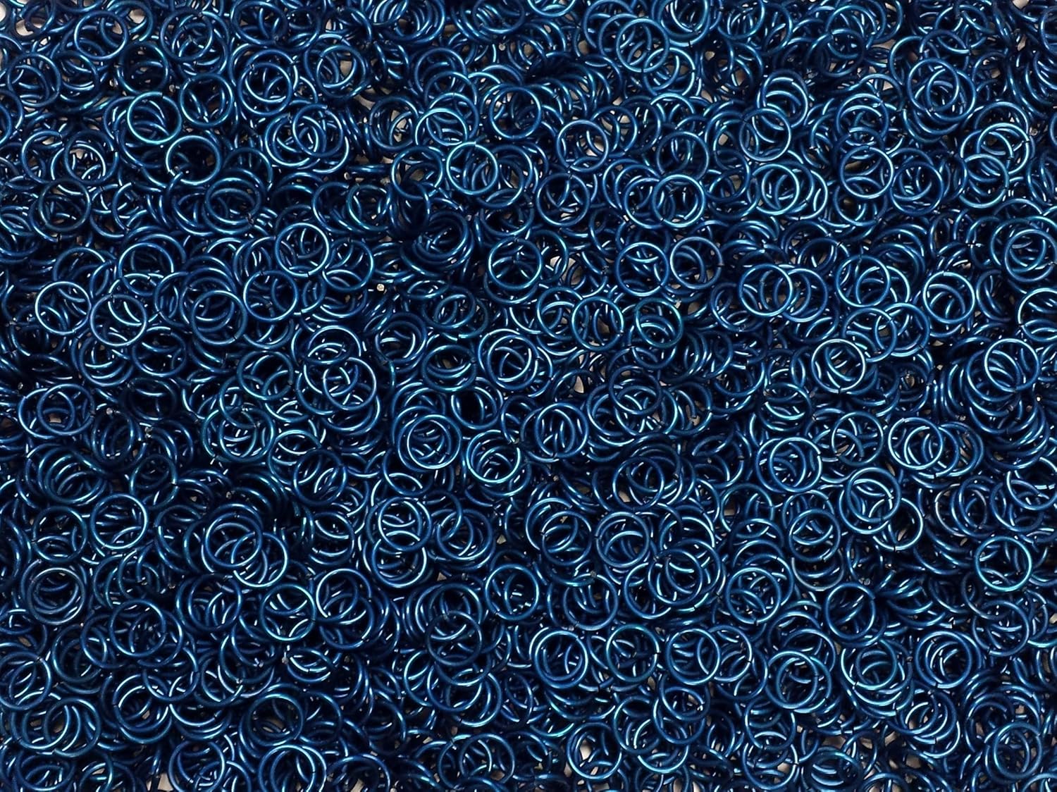 1/2 Pound Blue Anodized Aluminum Jump Rings for Jewelry Making