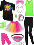 80s Costume Accessories Set 24 Pieces - Complete Retro Party Kit
