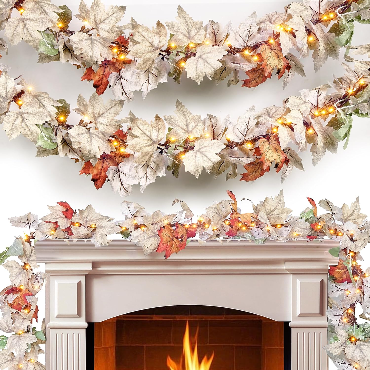 Fall Decorations for Home 9FT Plug in Lights with 50 Bulbs