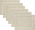 Solino Home Linen Placemats Set of 6 - Classic Hemstitch Natural 14 x