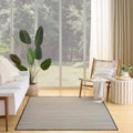Courtyard Black White 4 ft x 6 ft Area Rug - Easy Clean, Non Shedding
