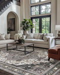 Area Rugs for Living Room 8x10 Machine Washable Rug - Low Pile Dark