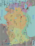 Large Regions Map of Turkey Poster 24x31 in Laminated Finish - Frame