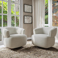 Swivel Barrel Chair Set of 2 - Oversized 360 Accent Chairs
