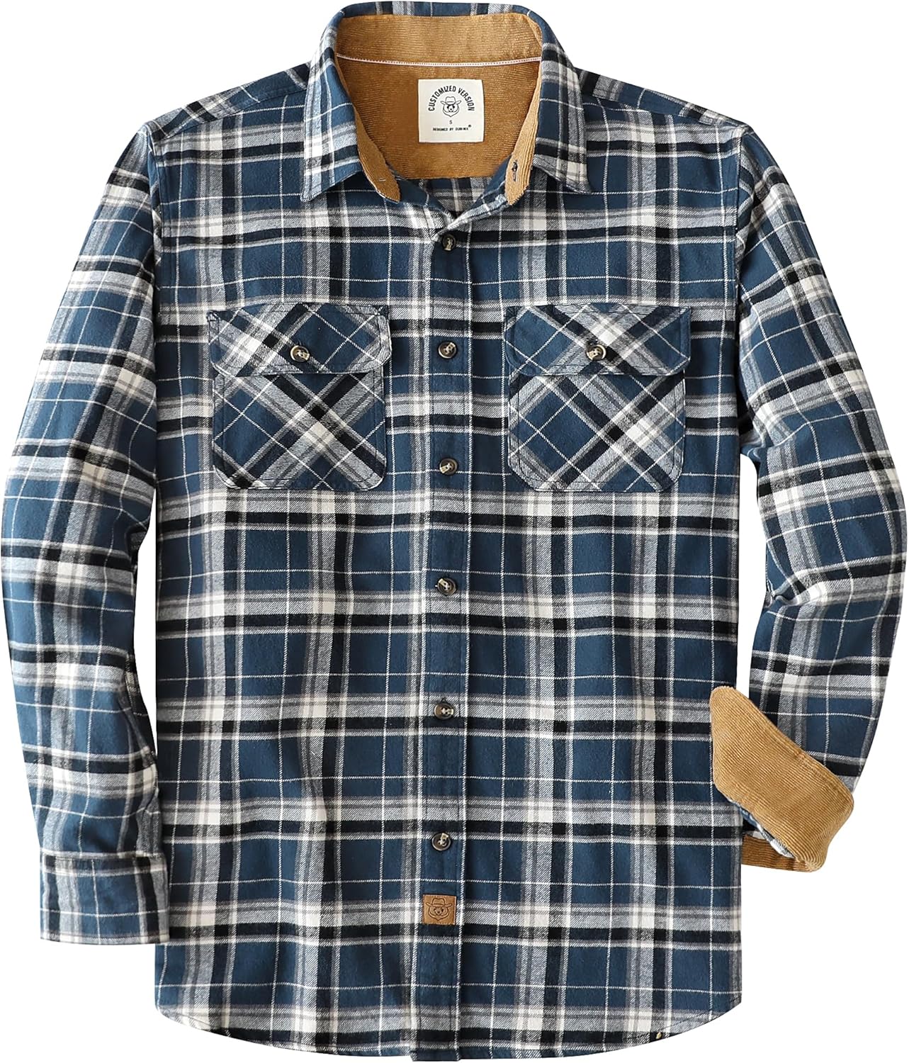 Dubinik Mens Flannel Shirt Long Sleeve Soft Brushed Cotton