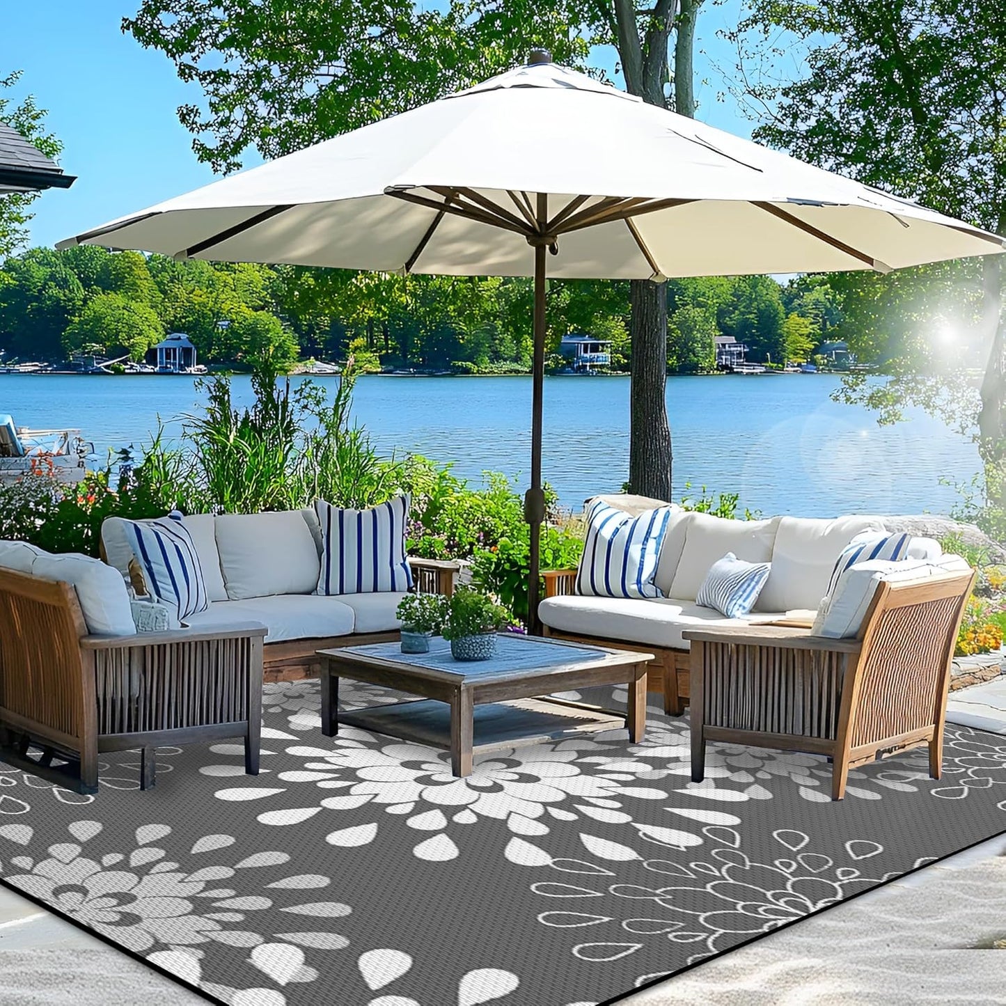 Versatile 8x10 ft Outdoor Rugs for Patio and Camping Use