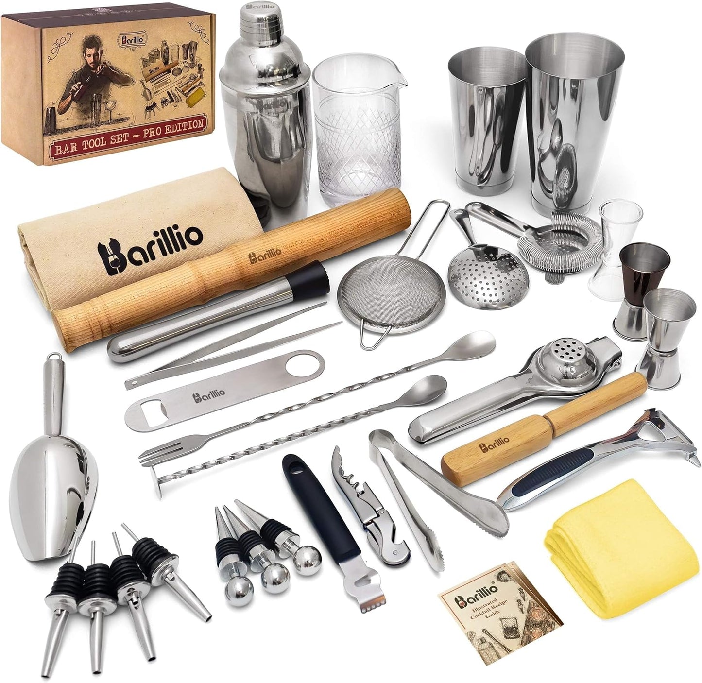 Barillio Bar Tool Set Pro Edition - Complete Cocktail Kit