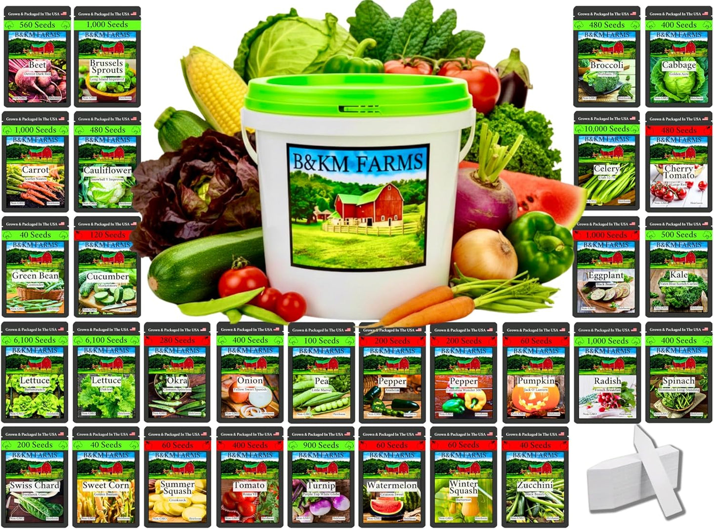 20,000+ Survival Seed Kit for Home Garden & Food Security