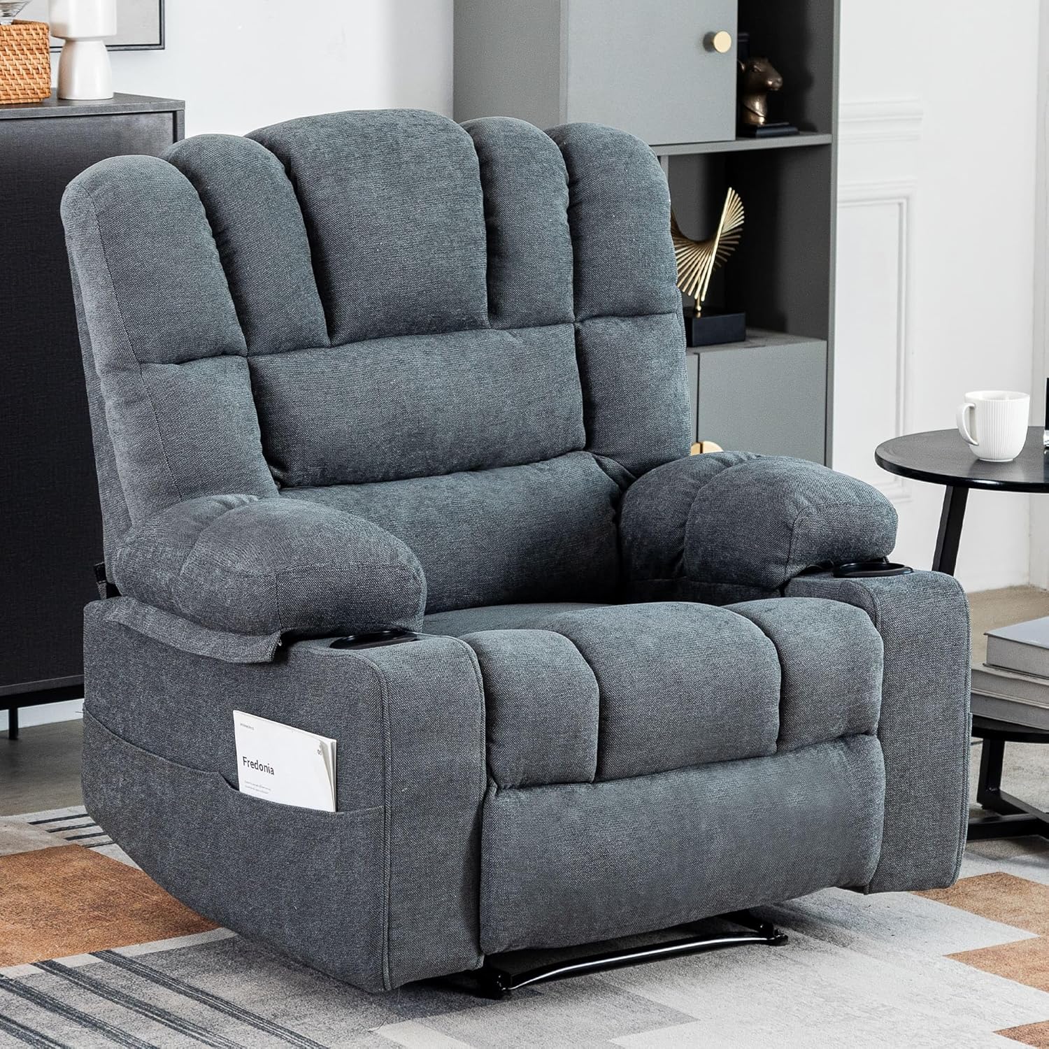 Heated Massage Recliner with Cup Holder! 