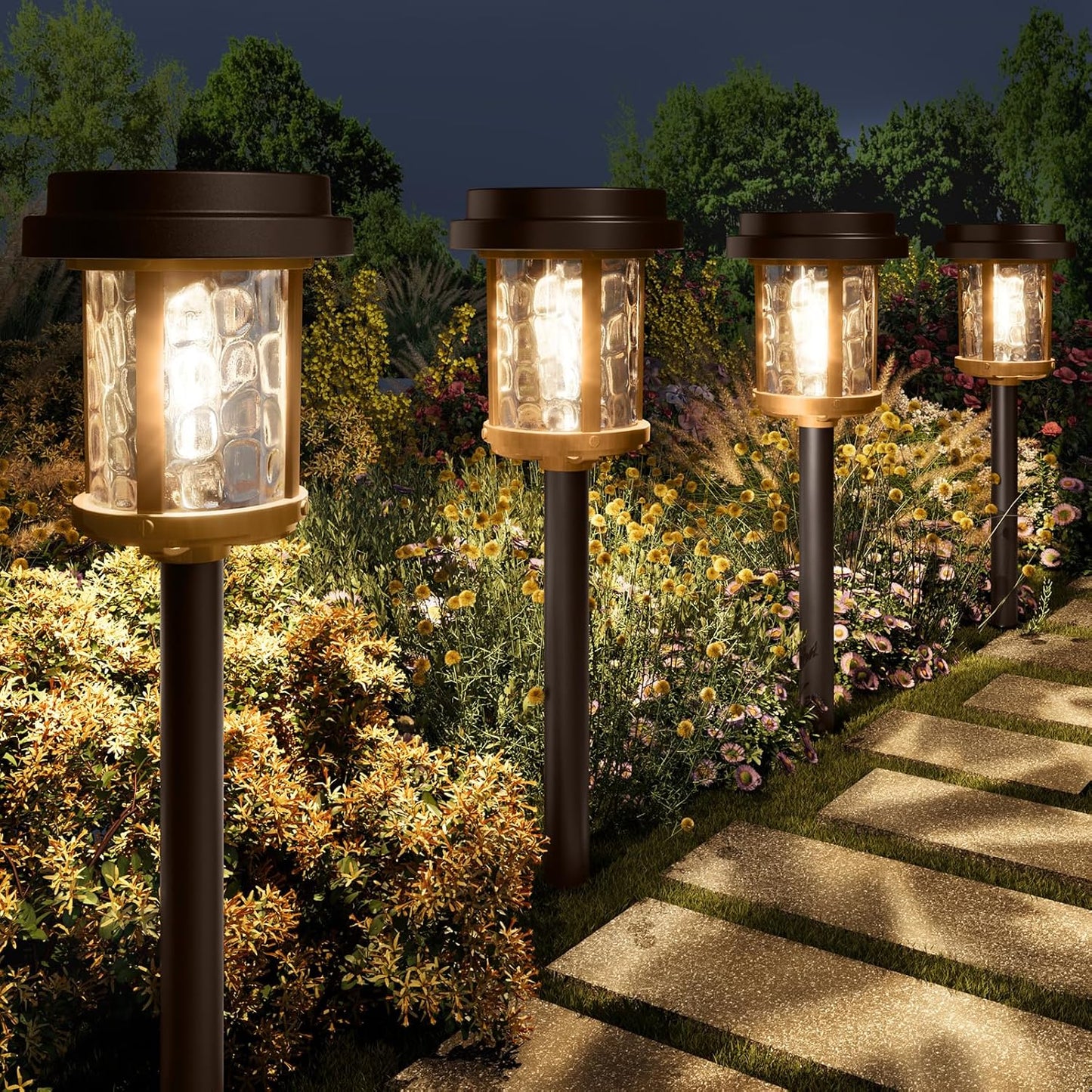 XMCOSY+ Solar Pathway Lights for Elegant Outdoor Lighting