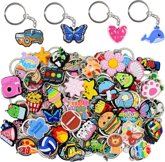 200pcs Random Different Keychains for Classroom Prizes and Gifts