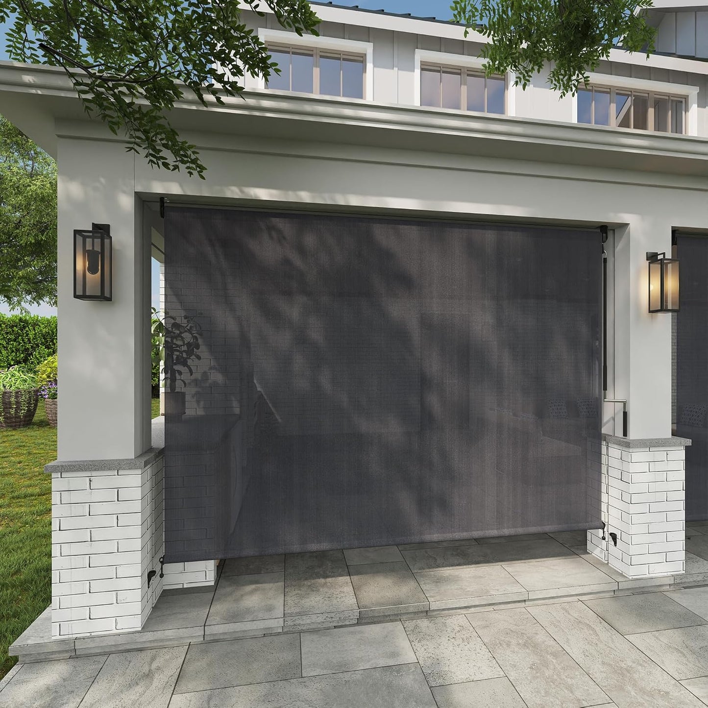 VICLLAX Outdoor Roller Shade Fabric for Porch and Patio Use