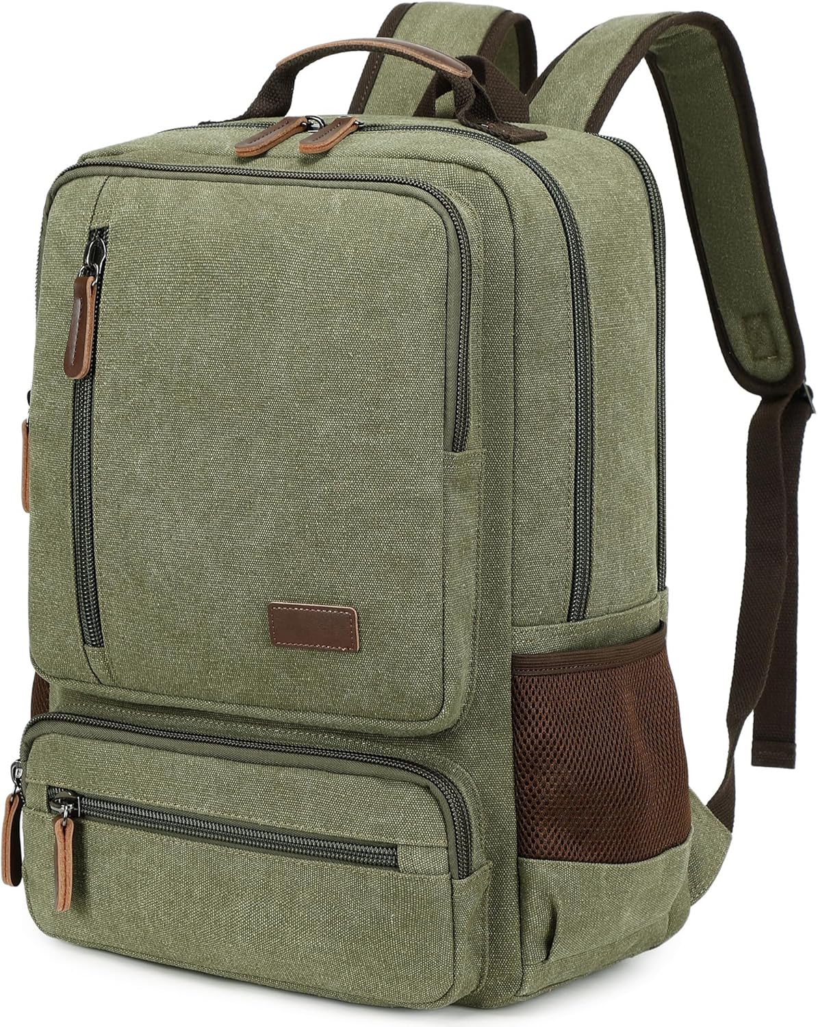 Durable Canvas Laptop Backpack for Men Women - Travel Rucksack