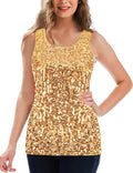 Sequin Tank Top Sleeveless Glitter Gradient Vest - Sparkly Party Layer