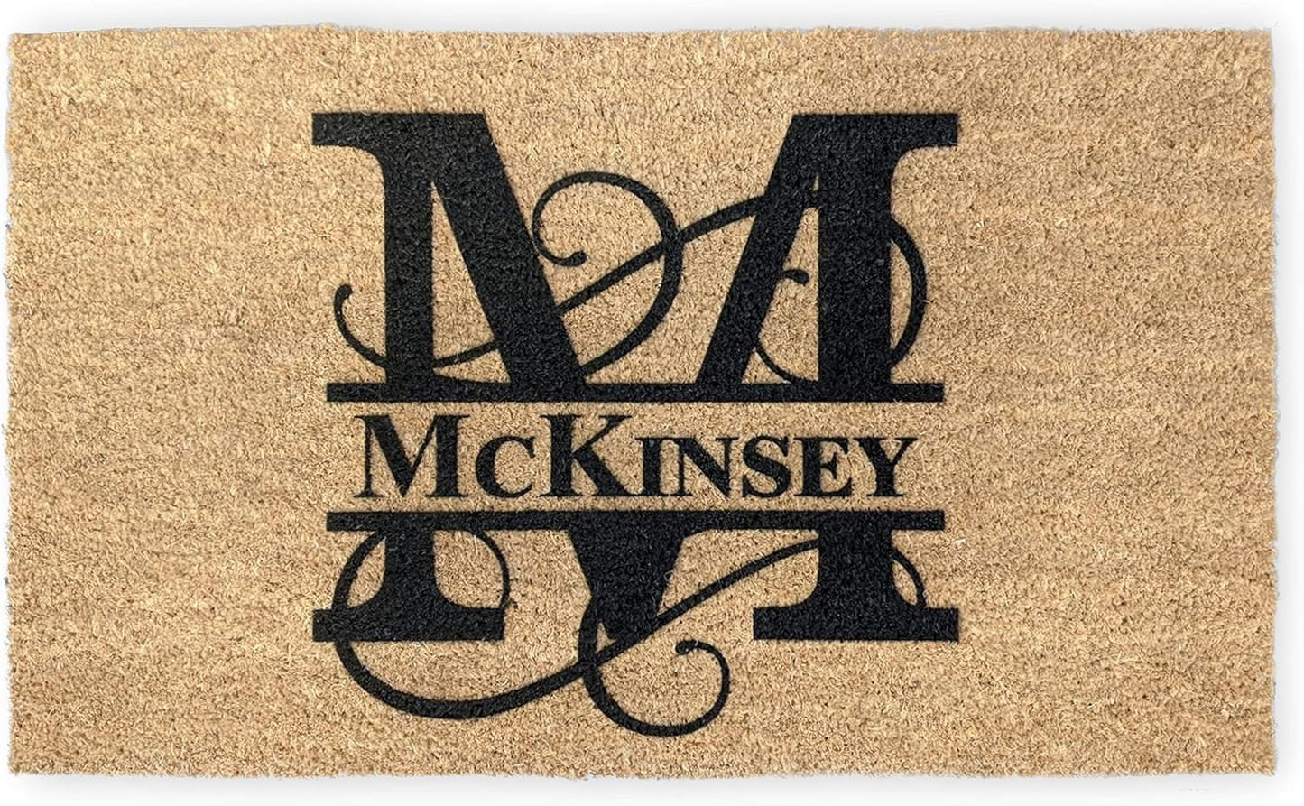 Personalized Split Monogram Custom Doormat for Front Door