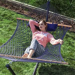 PNAEUT Double Hammock with Stand for 2 People - Heavy Duty Comfort