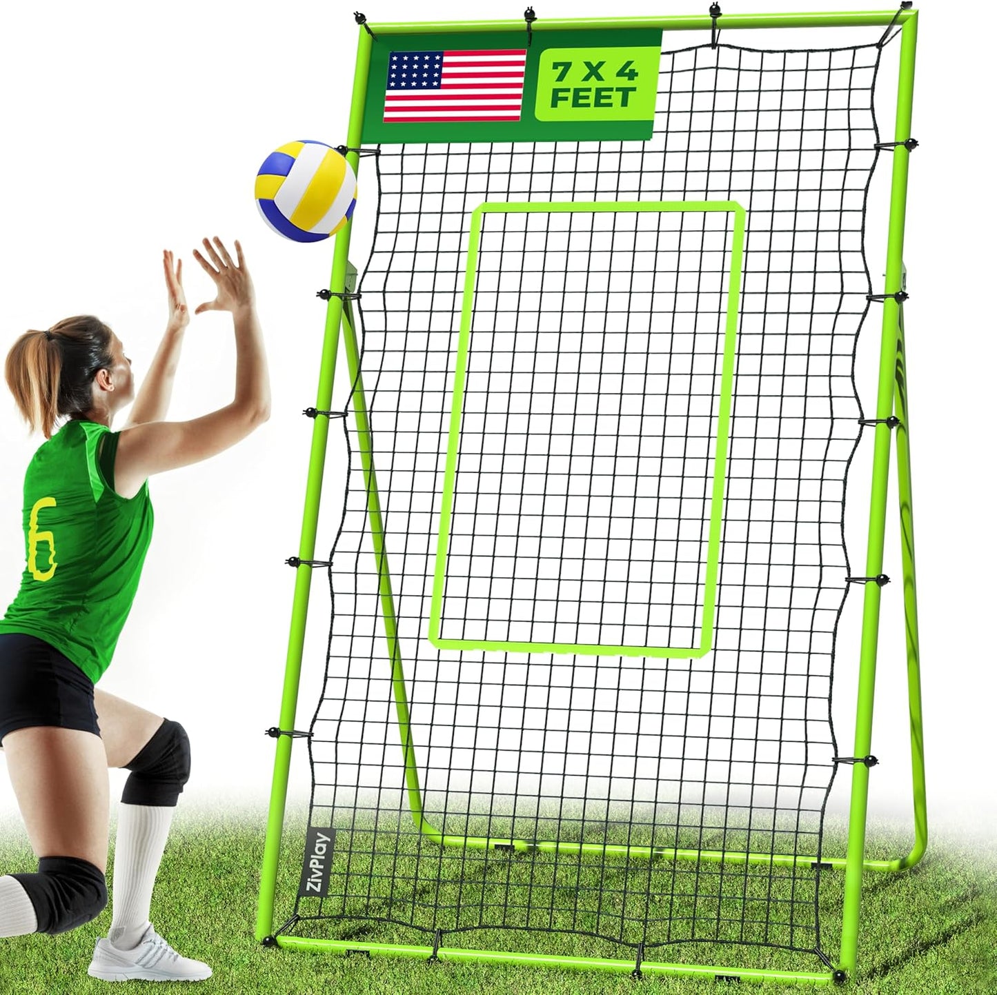 Volleyball Rebounder Net for Training with Adjustable Angles