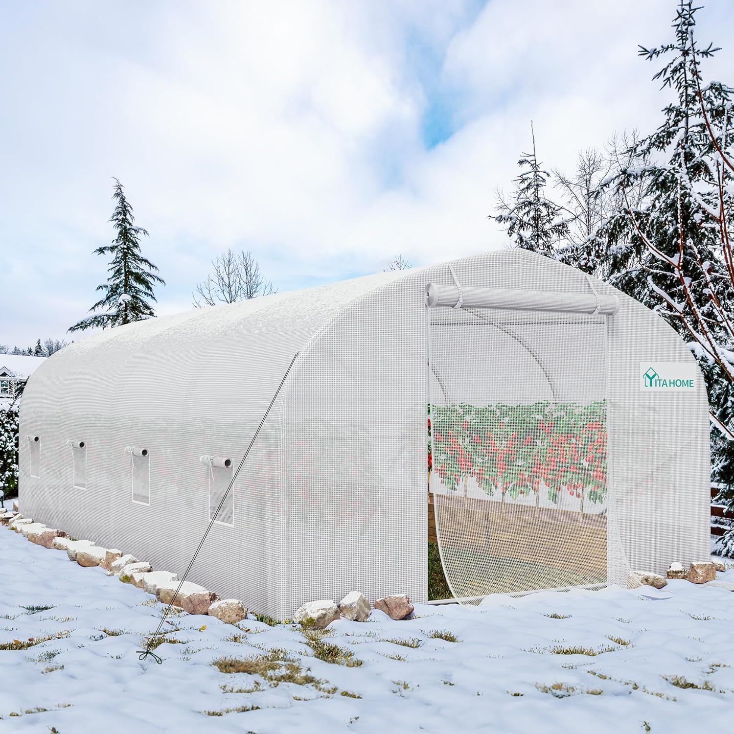 YITAHOME 20x10x6.5ft Greenhouse for Outdoor Plant Gardening