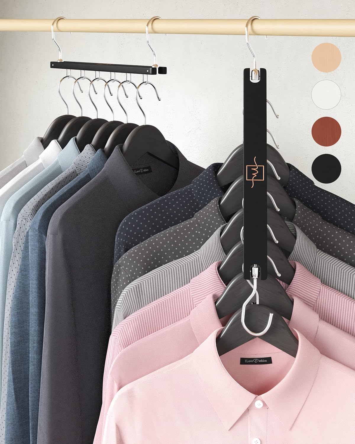MORALVE Space Saving Hangers for Closet Organization 4 Pack