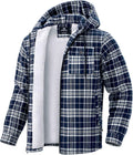 G Gradual Men's Flannel Jacket Fleece Sherpa Lined Hoodie - Warm