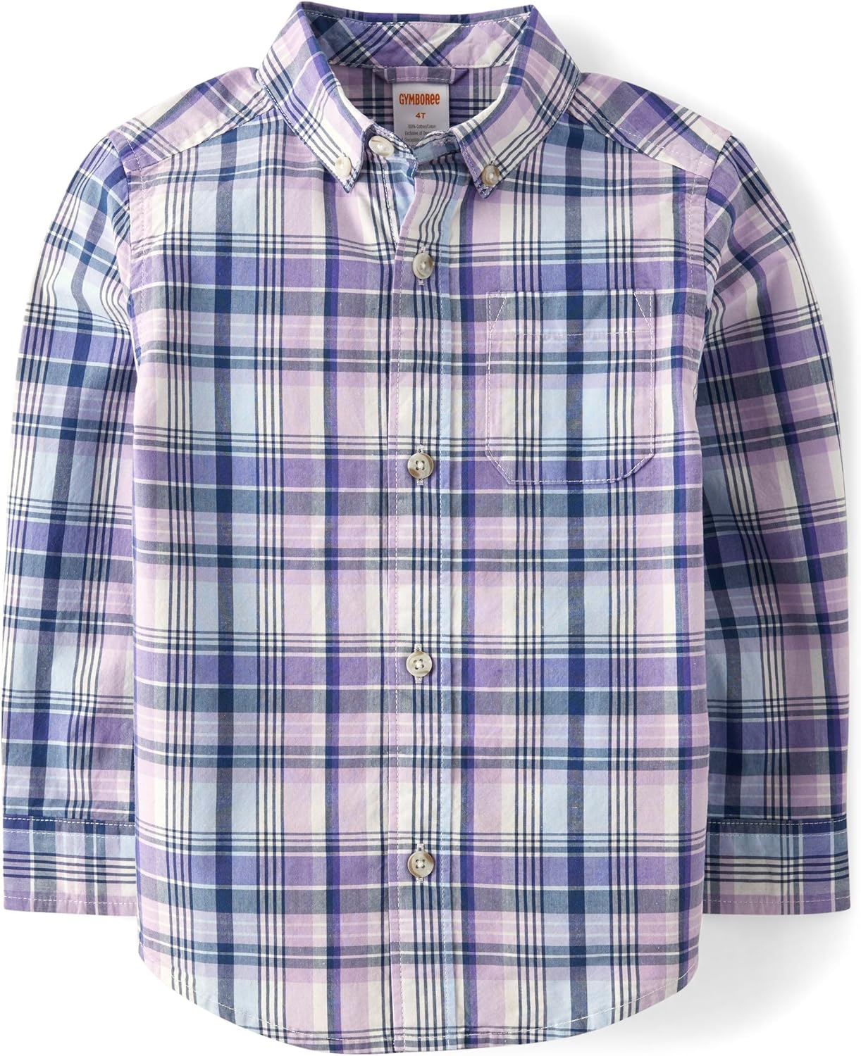 Gymboree Boys' Long Sleeve Plaid Button Up Shirt for Spring Fun
