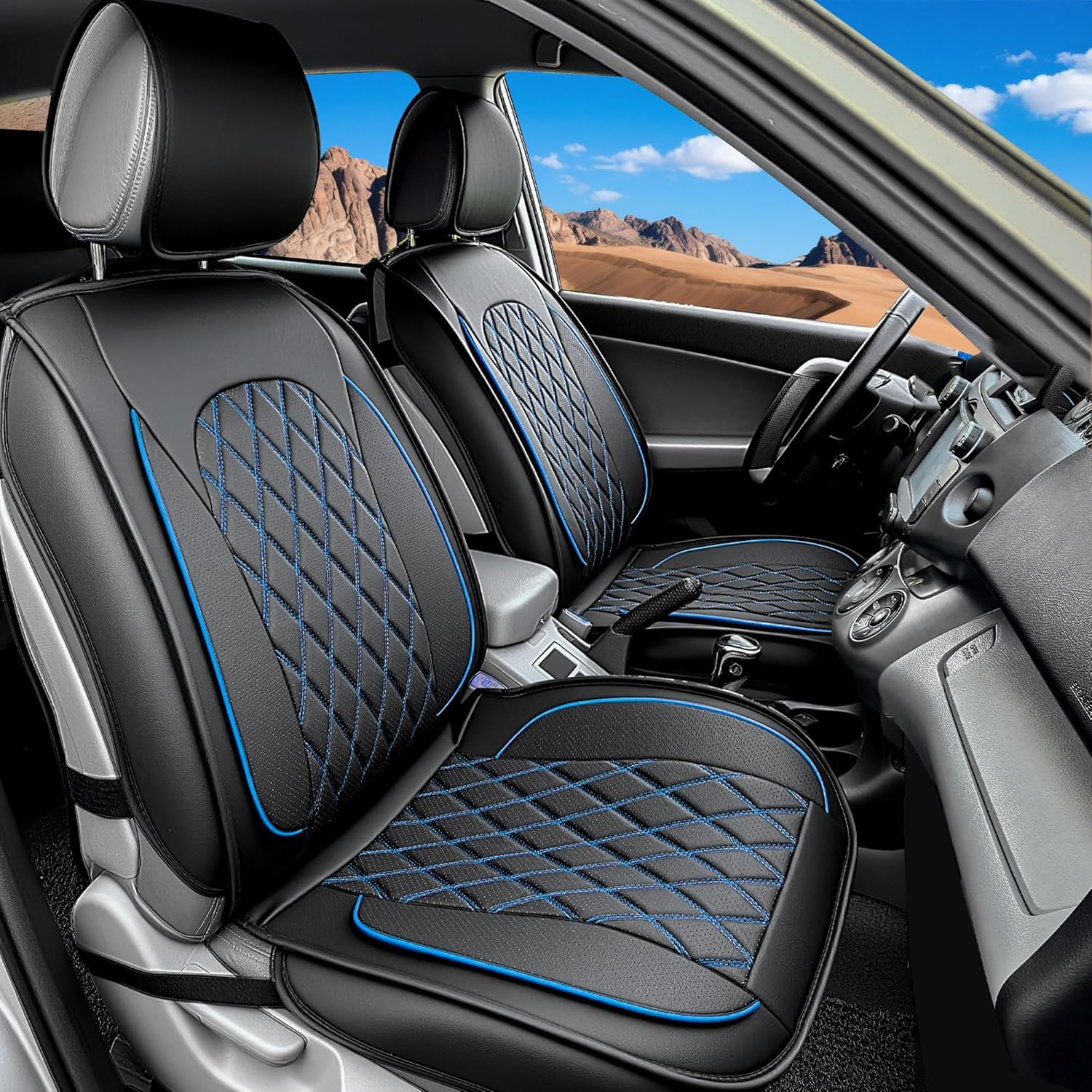 Premium Nappa Leather Car Seat Covers Set for Front Seats