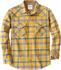 Flannel Shirt for Men Western Pearl Snap Long Sleeve Cotton - Cozy Fit