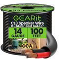 GEARit Speaker Wire 14 Gauge 100 ft - Flexible CL3 In-Wall Cable