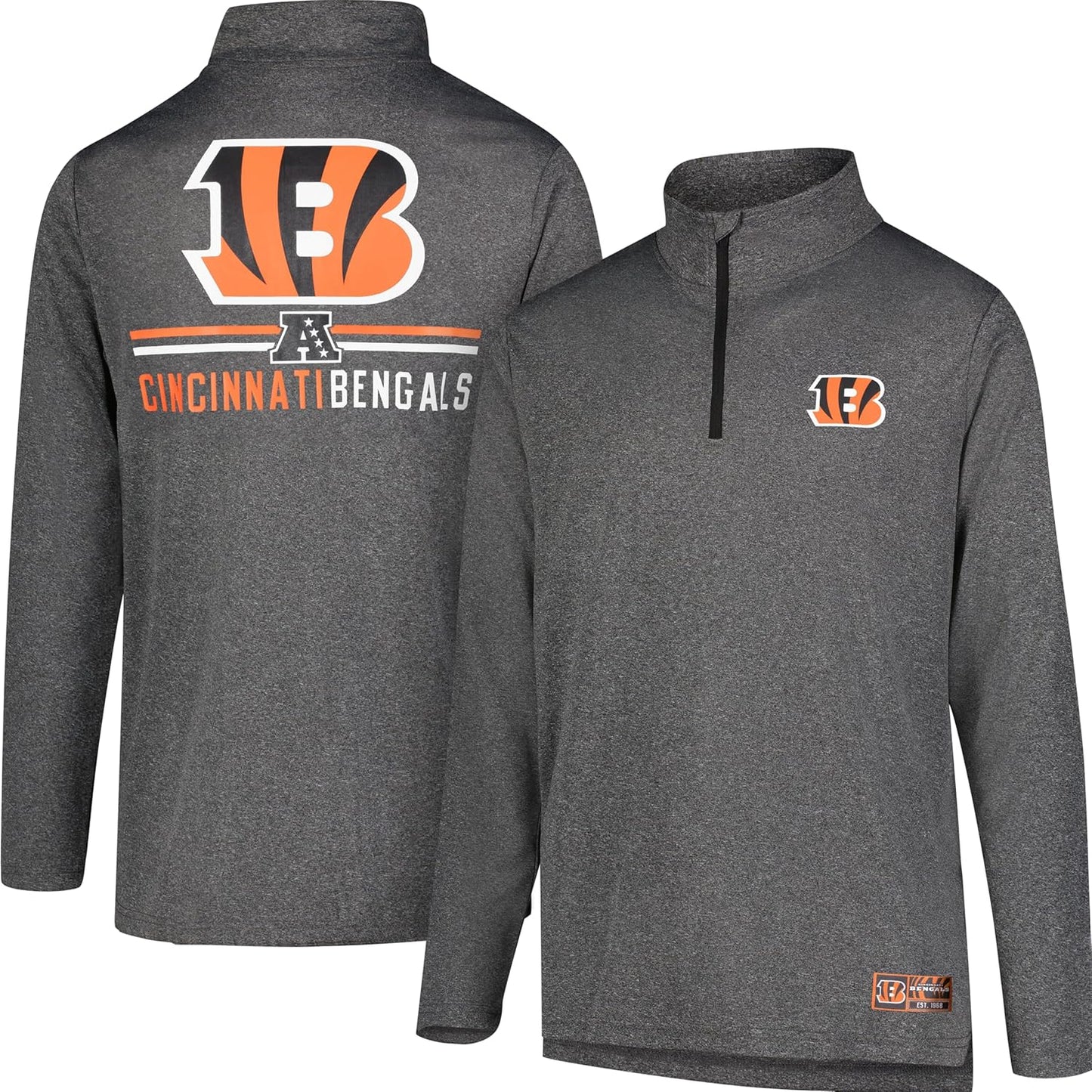 Ultra Game Men's NFL Official Super Soft Quarter Zip T-Shirt