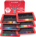 KALOUR 180 Colored Pencil Set for Artists - Rich Pigment Tin Case