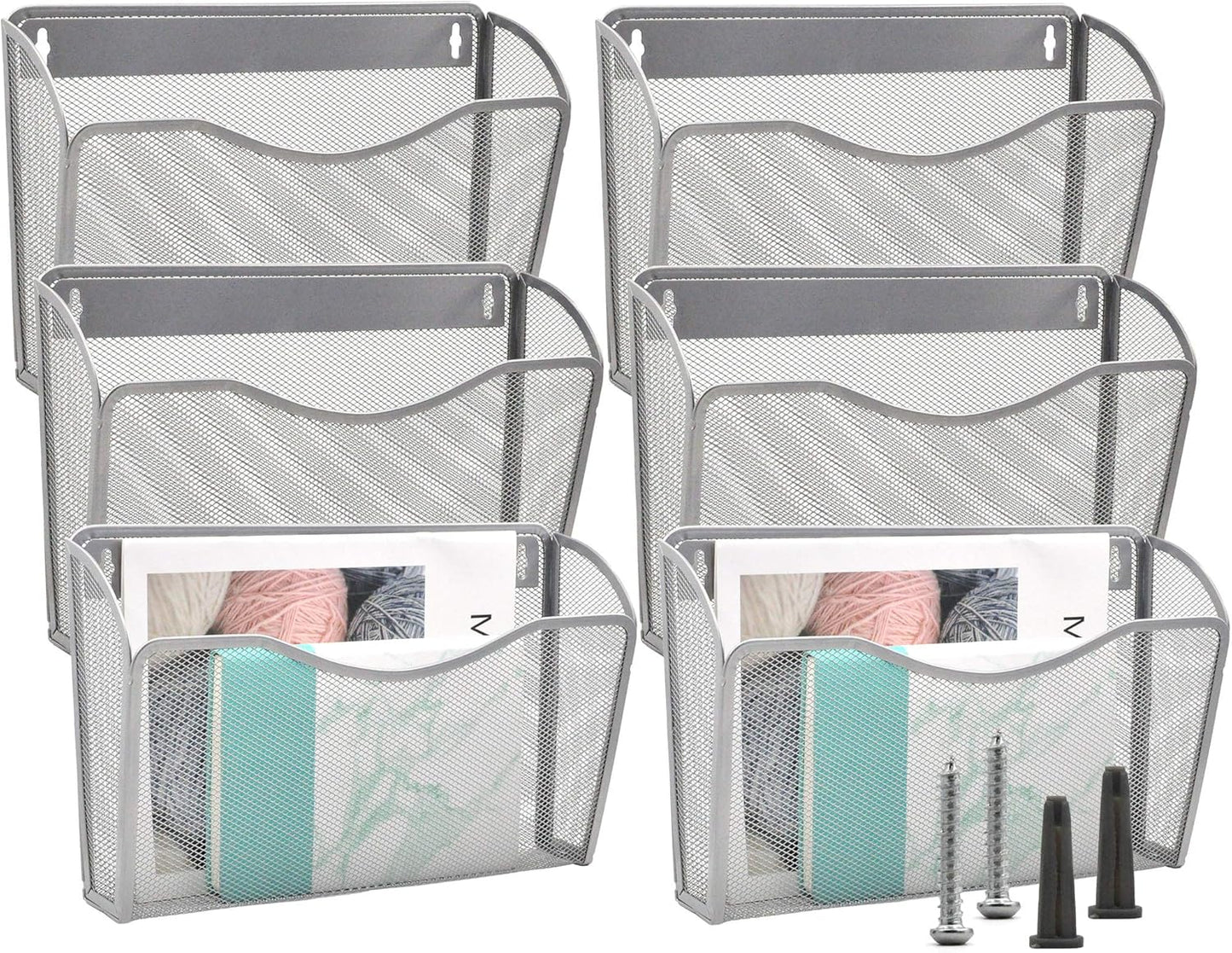 EASEPRES 6 Pocket Mesh Hanging File Organizer for Home Office