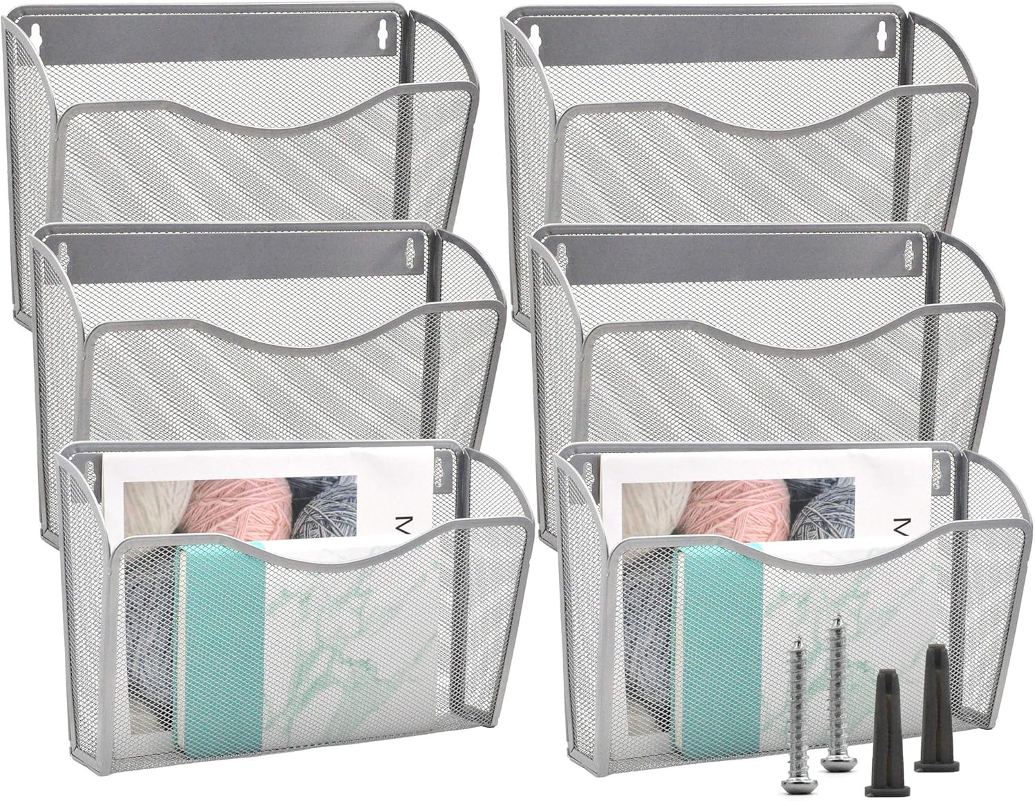 EASEPRES 6 Pocket Mesh Hanging File Organizer for Home Office