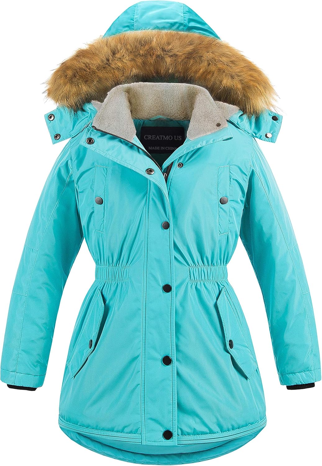 CREATMO US Girls Long Winter Ski Jacket