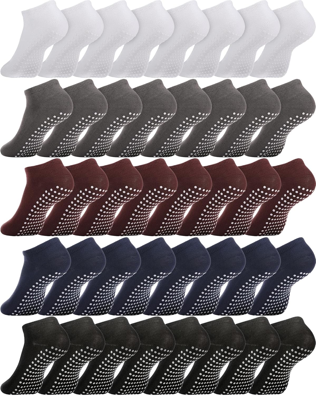 Non Slip Yoga Socks 20 Pairs - Grip & Style by Chuarry