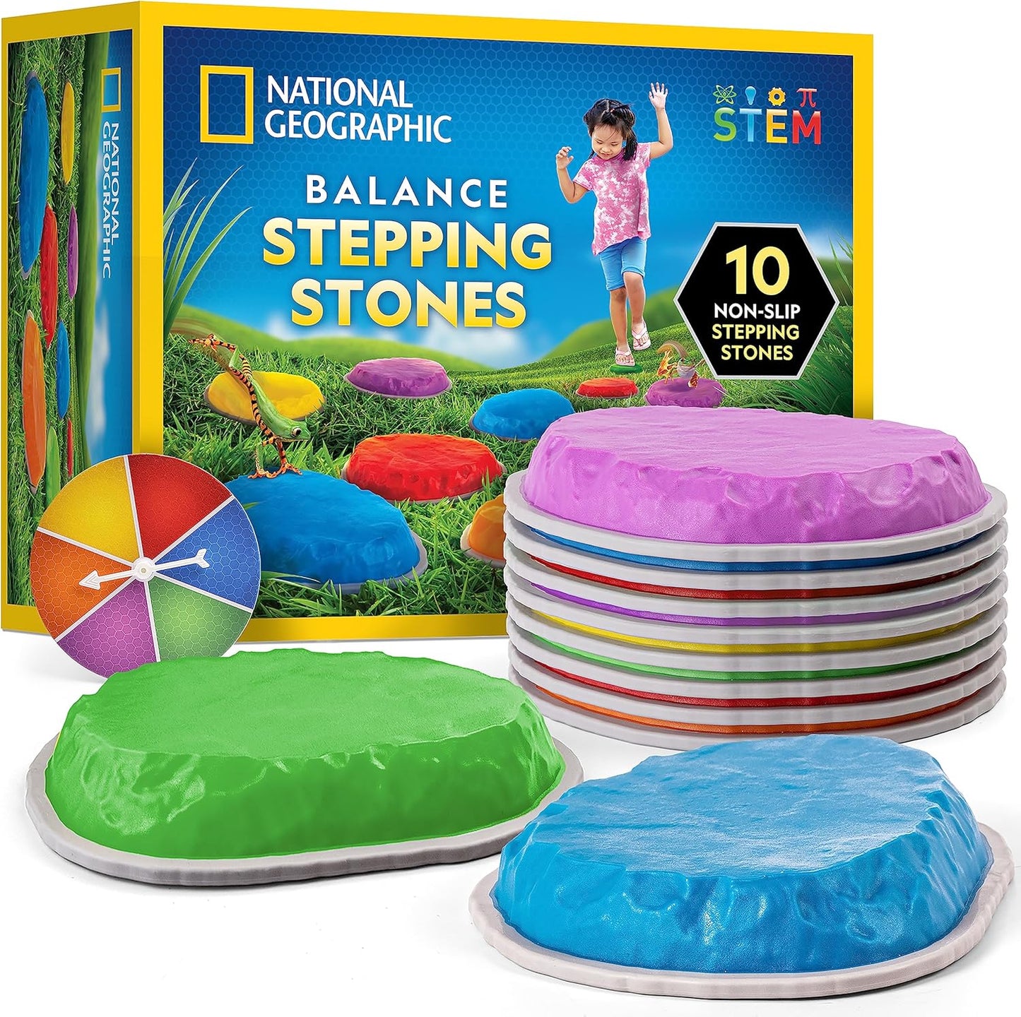National Geographic Kids Stepping Stones - Enhance Balance & Motor Skills - Blue