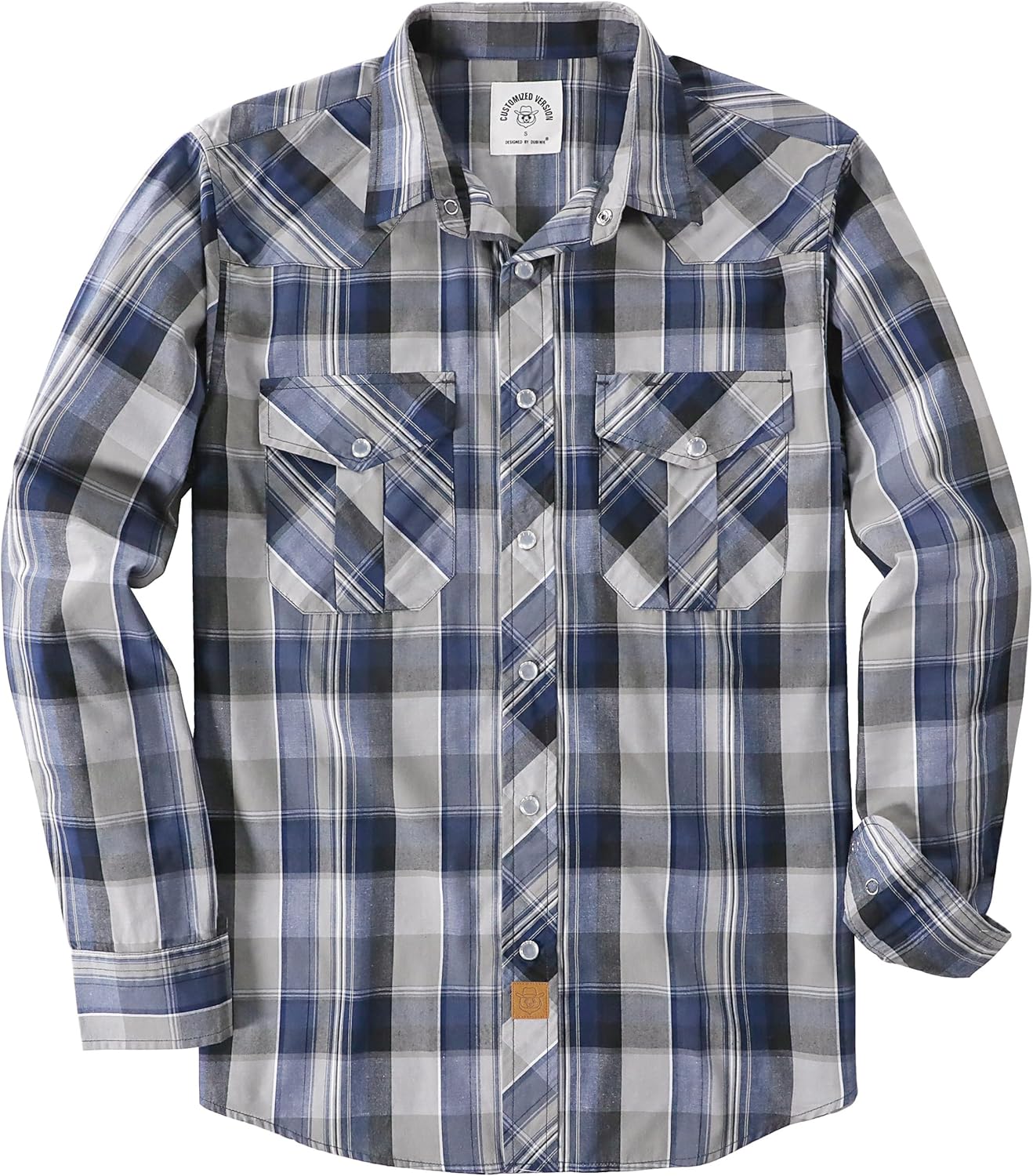 Dubinik Pearl Snap Shirts for Men: Vintage Casual Plaid Style