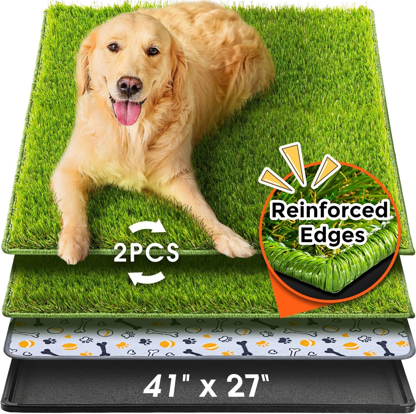 Hompet Dog Grass Pad with Tray for Indoor and Outdoor Use
