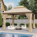 Outdoor Gazebo for Patio 10x12 - Ventilated Double Roof Shelter