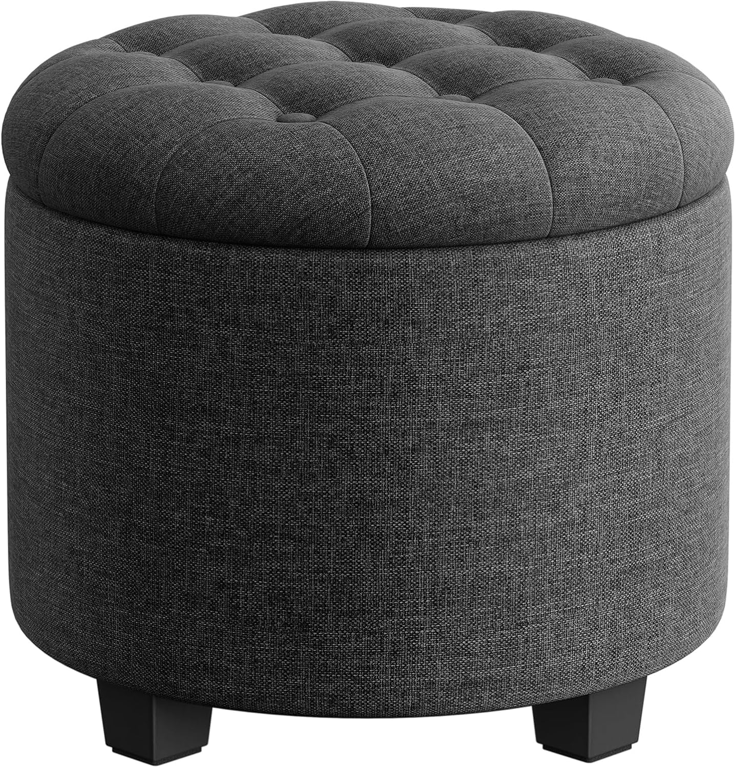 SONGMICS Round Ottoman with Storage for Living Room and Bedroom