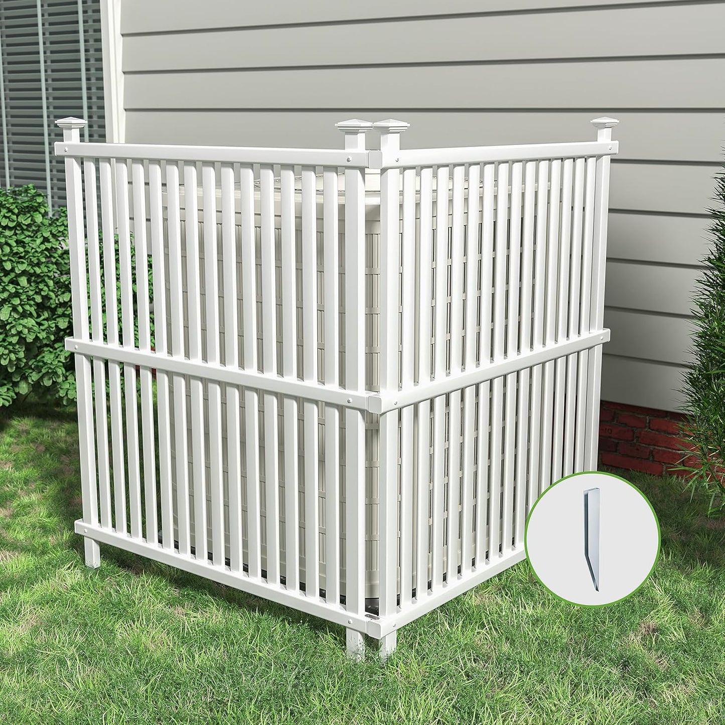 BEIMO Outdoor Privacy Screen w/ Metal Stakes - Hide AC Unit & Trash Cans stylishly!
