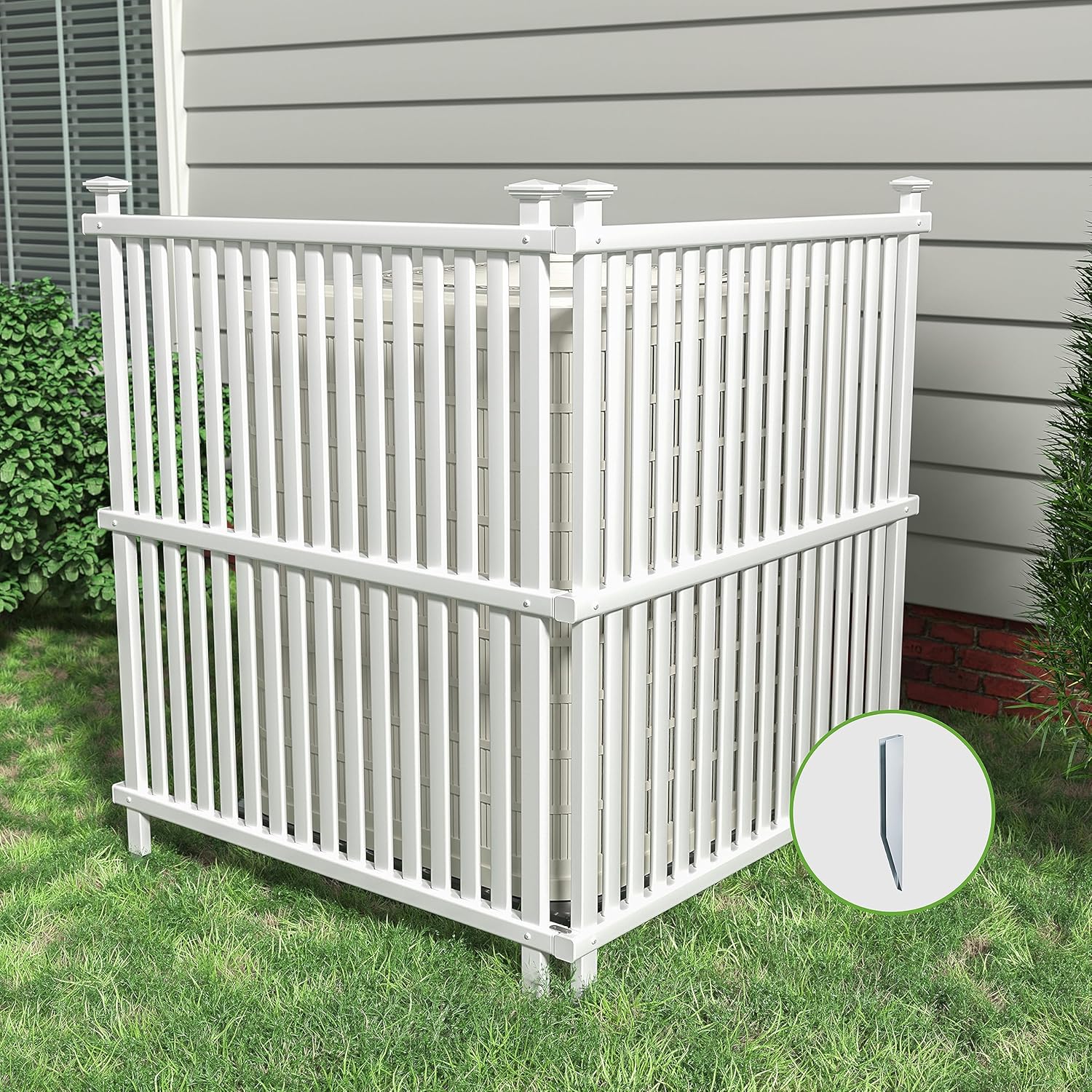 BEIMO Outdoor Privacy Screen w/ Metal Stakes - Hide AC Unit & Trash Cans stylishly!
