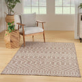 Positano Indoor/Outdoor Beige 5 ft x 7 ft Area Rug - Durable Boho