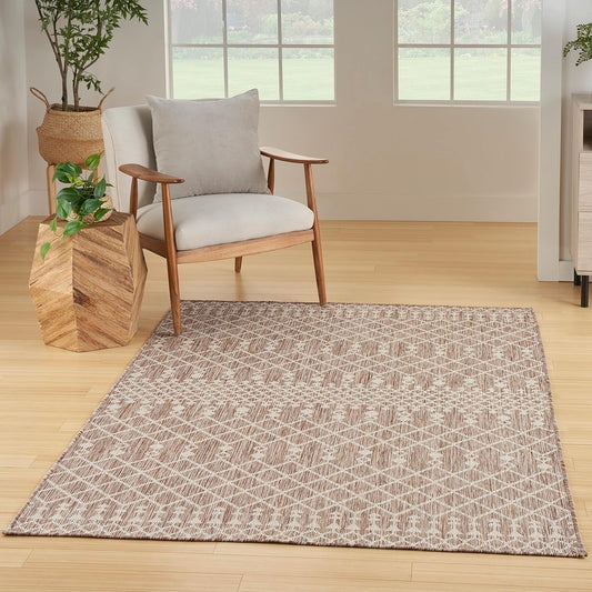 Nourison Home Positano Indoor/Outdoor Beige Area Rug 5ft x 7ft