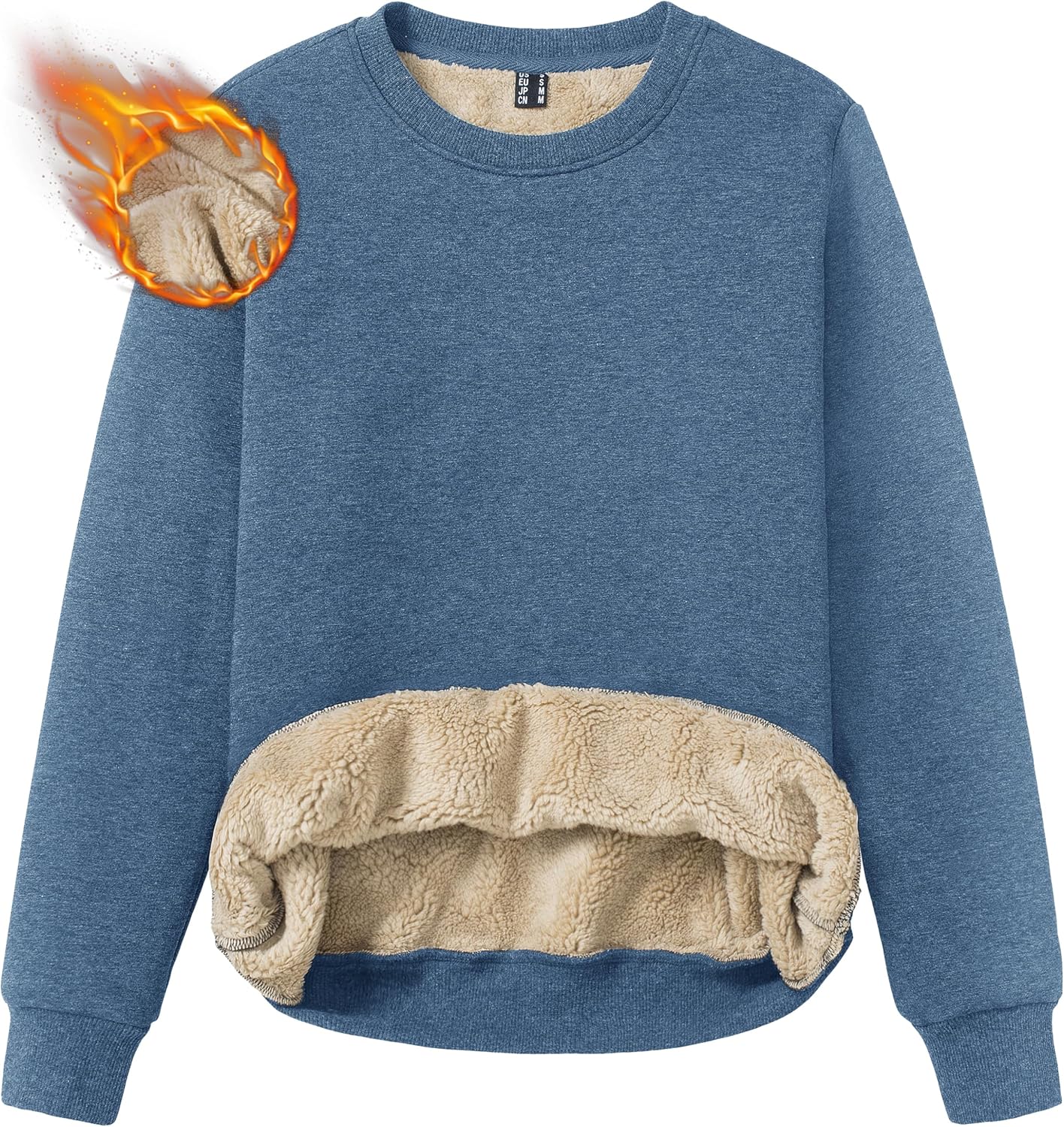 TACVASEN Women's Fleece Lined Crewneck Sweatshirt for Winter