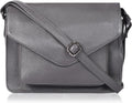Leather Flapover Crossbody Handbag Purse for Women - Compact