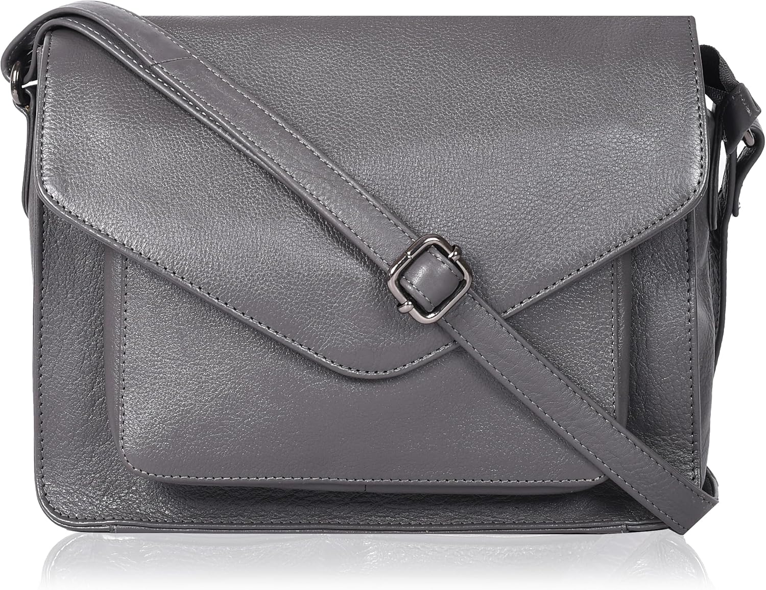 Leather Flapover Crossbody Handbag Purse for Women with Style